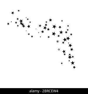 Feuerwerk Sterne Random Source stream. Falling Star. Sterne auf einem weißen Hintergrund. Stock Vektor