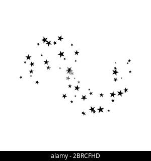 Feuerwerk Sterne Random Source stream. Falling Star. Sterne auf einem weißen Hintergrund. Stock Vektor