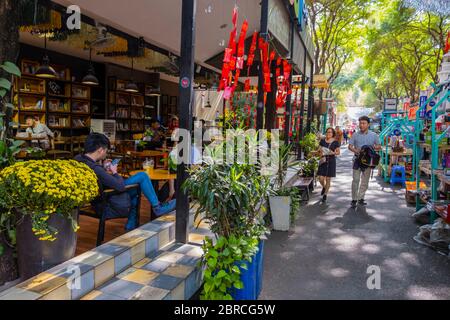 Book Street, Ben Nghe District, Ho Chi Minh City, Vietnam, Asien Stockfoto