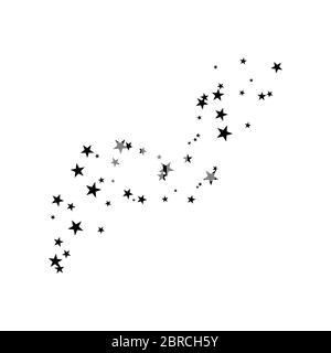 Feuerwerk Sterne Random Source stream. Falling Star. Sterne auf einem weißen Hintergrund. Stock Vektor