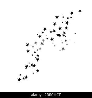 Feuerwerk Sterne Random Source stream. Falling Star. Sterne auf einem weißen Hintergrund. Stock Vektor