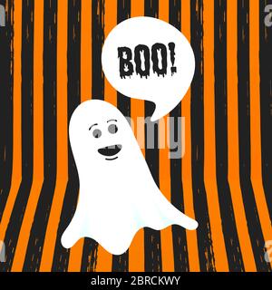 Boo Geist halloween Nachrichtenkonzept. Stock Vektor