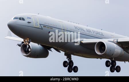 RAF Voyager kommt im Juli 2017 in Fairford in England an Land. Stockfoto