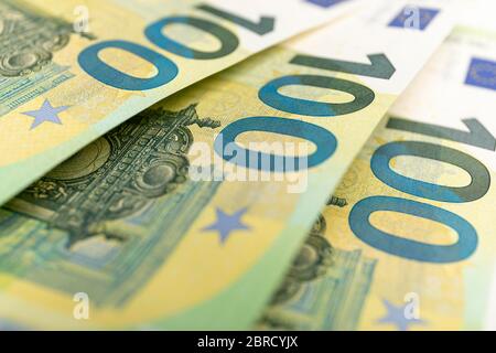 Hundert Euro-Banknoten, Banknote, gebrannt, Deutschland Stockfoto