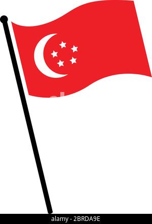 Singapur Flagge Vektor Illustration isoliert auf weiß Stock Vektor