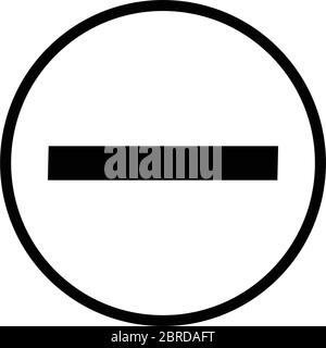 Minuszeichen Symbol Linie Negatives Symbol Auszoomen Kreise Vektor Illustration isoliert auf weiß Stock Vektor