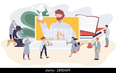 Online Wissenschaft Internet Klasse Chemie E-Learning Stock Vektor