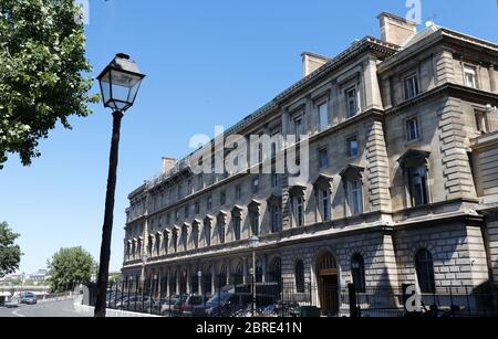 Die 36 quai des Orfèvres, Sitz der Pariser Justizpolizei, Paris, Frankreich. Stockfoto