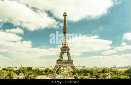 Eiffelturm vom Trocadero, Paris, Frankreich Stockfoto