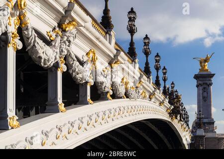 Alexander III Brücke in Paris, Frankreich Stockfoto