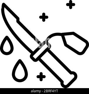 Kriminelle Messer-Symbol, Outline-Stil Stock Vektor