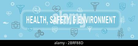 Symbolsatz für Sicherheit und Umwelt und Web-Header-Banner Stock Vektor