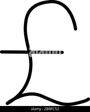 Pfund Sterling Symbol Vektor Symbol Illustration Zeichen flach isoliert Stock Vektor