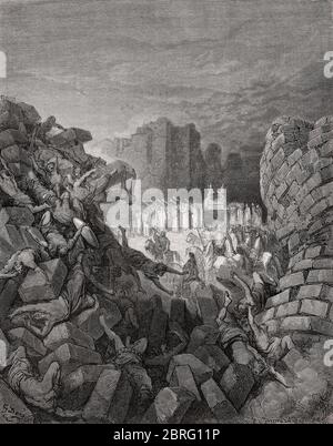 Schlacht von Jericho, Altes Testament, Gustave Doré, 1863 Stockfoto