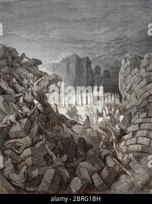 Schlacht von Jericho, Altes Testament, Gustave Doré, 1863 Stockfoto