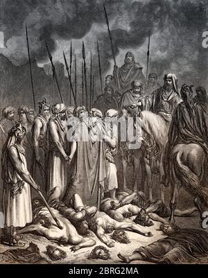 Joshua Spares Rahab, Schlacht von Jericho, Altes Testament, Gustave Doré, 1863 Stockfoto