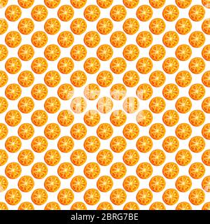 Nahtlose endlose Muster von Scheiben von saftigen reifen roten Tomaten. Design zum Einpacken von Papier, Stoff und Tapeten. Stockfoto