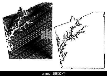 Troup County, Georgia (US County, United States of America, USA, US, US) Karte Vektorgrafik, Skizze Kritzelskizze Troup Karte Stock Vektor