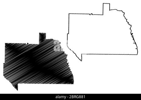 Sumter County, Georgia (US County, United States of America,USA, US, US) Karte Vektor Illustration, Skizze Scribble Sumter Karte Stock Vektor