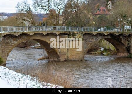 Brücke über die Glan in Meisenheim Stockfoto