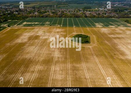 Goring GAP Luftaufnahme nördlich dieses West Sussex Farmgebiet zwischen Goring und Ferring an der Südküste Englands. Stockfoto