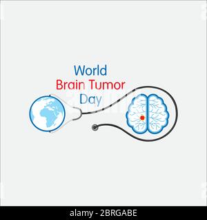 World Brain Tumor Day Vektor Illustration. Verwenden Sie für Grußkarte, Poster und Banner. Stock Vektor