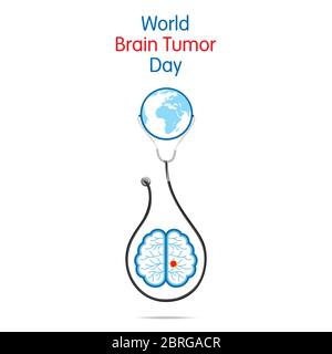 World Brain Tumor Day Vektor Illustration. Verwenden Sie für Grußkarte, Poster und Banner. Stock Vektor