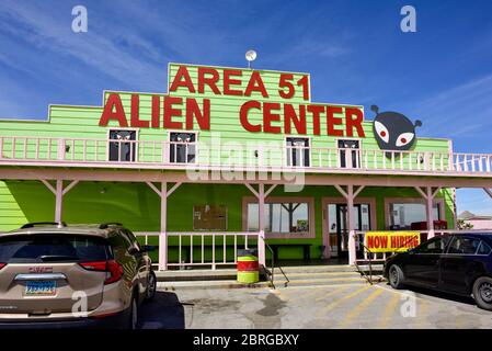 Area 51 Alien Center, ein 24-Stunden-Geschäft an der Interstate 95 im Süden von Nevada, Nye County. Stockfoto