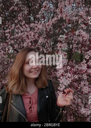 Sakura im El Retiro Park Stockfoto