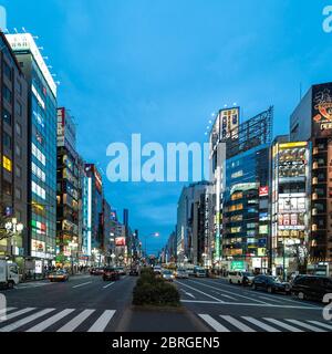 Schöne Aufnahme der Stadtlandschaft von Tokio im Shinjuku-Viertel, Tokio, Japan. Stockfoto