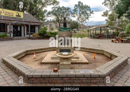 Der Hund auf einem Tucker Box Denkmal Stockfoto
