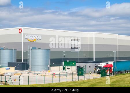 Amazon Derby-Kegworth, Amazon Warehouse SEGRO Logistics Park, East Midlands Gateway, Junction 24 M1, East Midlands England GB Europa Stockfoto