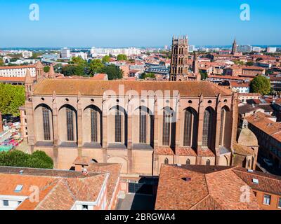 Kirche der Jakobiner Antenne Panoramaaussicht, eine Römisch-katholische Kirche in Toulouse, Frankreich Stockfoto