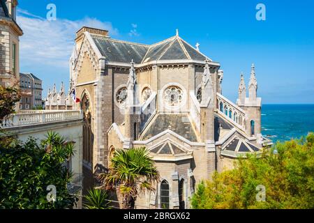 Die Kirche Saint Eugenie oder Eglise Sainte-Eugenie ist eine katholische Kirche in der Stadt Biarritz in Frankreich Stockfoto