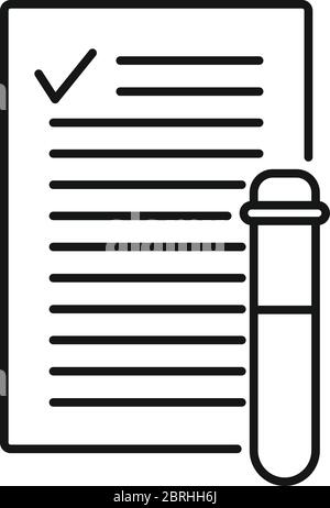 Symbol für Bluttestergebnisse. Konturendarstellung Bluttestergebnisse Vektor-Symbol für Web-Design isoliert auf weißem Hintergrund Stock Vektor