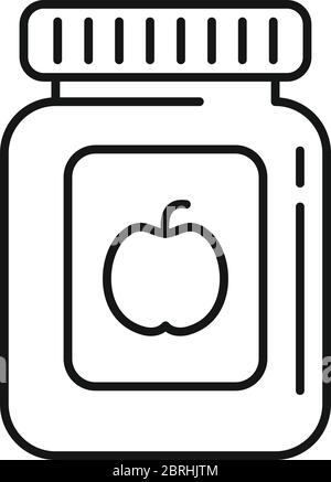 Apple Babynahrung Symbol. Umriss Apfel Baby Lebensmittel Vektor-Symbol für Web-Design isoliert auf weißem Hintergrund Stock Vektor