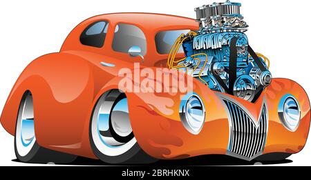 Benutzerdefinierte Hot Rod Cartoon Isolierte Vektor-Illustration Stock Vektor