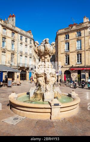 BORDEAUX, Frankreich - 17. SEPTEMBER 2018: Parliament Square im Zentrum von Bordeaux in Frankreich Stockfoto