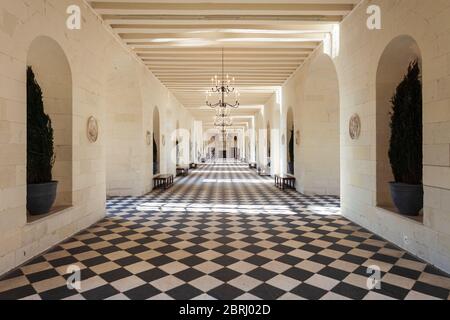 CHENONCEAU, Frankreich - 14. SEPTEMBER 2018: Chateau de Chenonceau Innenraum, französischen Schloss in der Nähe von Chenonceaux Dorf, Tal der Loire in Frankreich Stockfoto