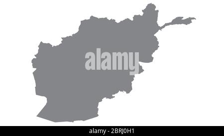 Afghanistan Karte mit Grauton auf weißem Hintergrund, Illustration, texturiert, Symbole von Afghanistan, für Werbung, fördern, TV-Werbung, Anzeigen, Web Stockfoto