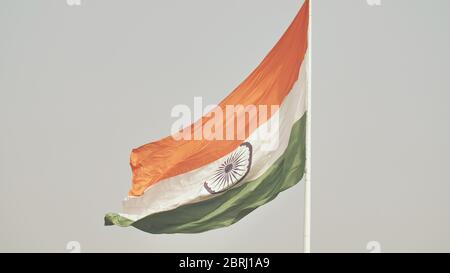 Riesige indische Flagge auf Delhi Square. Stockfoto