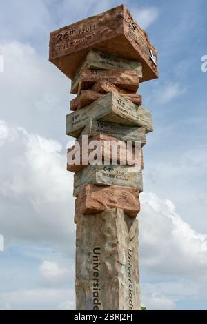 Shenzhen / China - 27. Juli 2015: Denkmal zur 26. Sommer-Universiade 2011 in Shenzhen, Provinz Guangdong, China Stockfoto