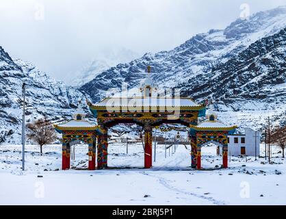 Tor Zum Himmel, Ladakh, Indien, Asien. Panoramablick auf den Himalaya. Natürliche Schönheit von Ladakh in Indien. Schneeberge von Ladakh. Berühmt Ladakh. Stockfoto