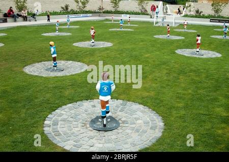 Soccer game- life size, Germany Stockfoto