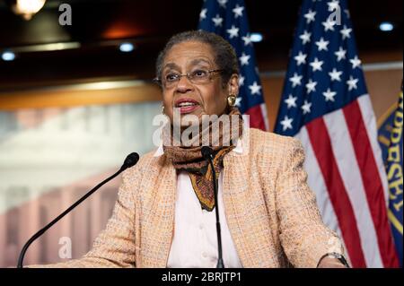 Washington, USA, 21. Mai 2020. 21. Mai 2020 - Washington, DC, USA: Kongressabgeordneter Eleanor Holmes Norton (D) aus dem District of Columbia spricht bei einer Pressekonferenz zum Jahrestag der Verabschiedung der 19. Novelle im Haus und der im Heroes Act enthaltenen Bestimmungen zur Abstimmung per Post und Wahlsicherheit. (Foto: Michael Brochstein/Sipa USA) Quelle: SIPA USA/Alamy Live News Stockfoto