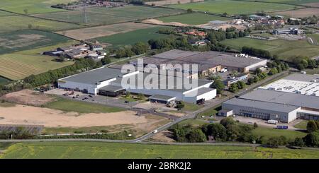 Luftaufnahme des Green Lane Industrial Estate, Spennymoor, County Durham, Großbritannien Stockfoto