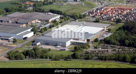 Luftaufnahme des Greenhills Business Park, Spennymoor, Co Durham, Großbritannien Stockfoto