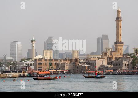 Blick über den Dubai Creek Stockfoto