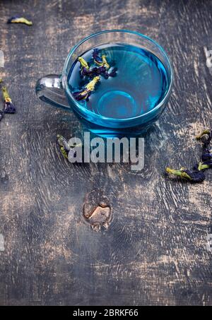 Blauer Tee Schmetterlingserbsenborte oder Anchan Stockfoto