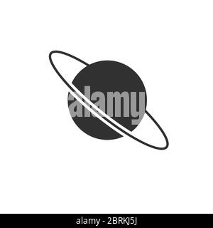 Vektor lila Planeten mit Ring Space Symbol. Stock Vektor Illustration isoliert auf weißem Hintergrund. Stock Vektor